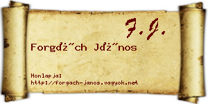 Forgách János névjegykártya
