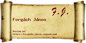 Forgách János névjegykártya