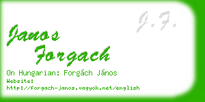 janos forgach business card